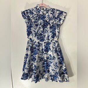 Janie and Jack Blue Floral Ruffle Dress
